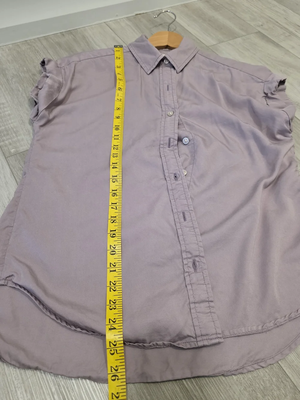 Tilley Lavender Lyocell Button Front Cap Sleeve Blouse – Size Small - Picture 7 of 8
